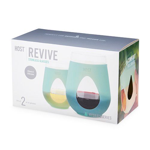 Revive Stemless Wine Glass Turquoise