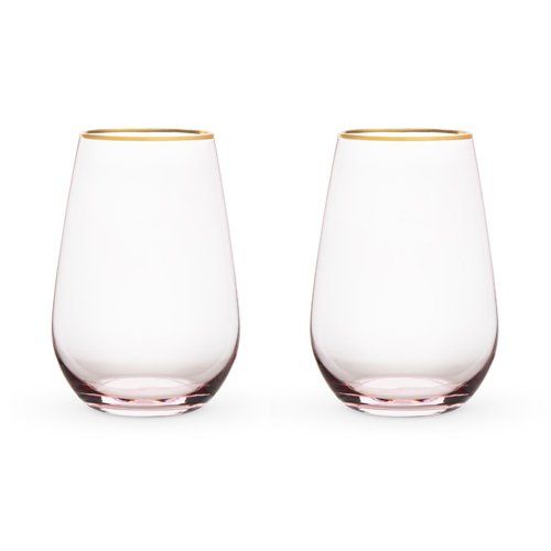 Rose Crystal Stemless Wine Glass