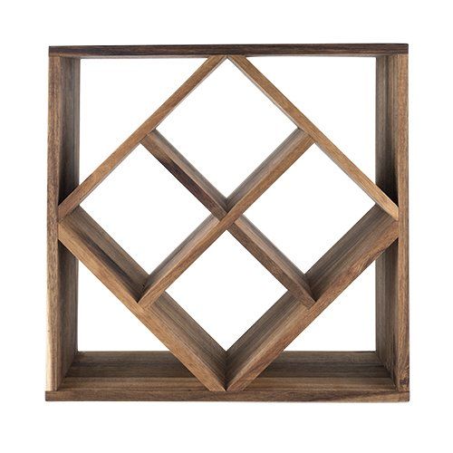 Acacia Wood Lattice Wine Rack