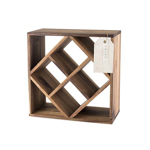 Acacia Wood Lattice Wine Rack